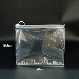 Sacs de rangement réutilisables en plastique transparent à fermeture éclair, trousse de toilette de voyage pour cosmétique