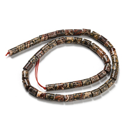 Perles de jaspe en peau de léopard naturel, colonne