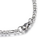 Ion Plating(IP) 304 Stainless Steel Figaro Chain Bracelets, with Lobster Claw Clasps