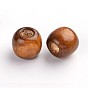 Природных шарики древесины, окрашенные, без свинца, рондель, 12x11 мм, Отверстие: 5 мм, О 1800 шт / 1000 gg