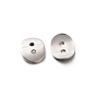 2-Hole 201 Stainless Steel Flat Oval Buttons for Bracelet Making, 14x10.5x1mm, Hole: 2mm