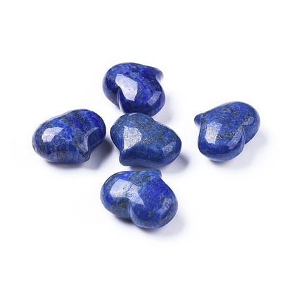 Natural Lapis Lazuli Heart Palm Stone, Dyed, Pocket Stone for Energy Balancing Meditation