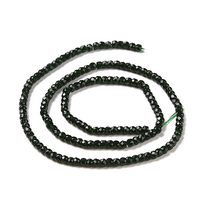 Synthetic Green Goldstone Beads Strands, Faceted, Rondelle