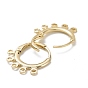Brass Huggie Hoop Earrings for Women, with 5 Loops