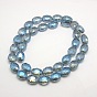 Galvanoplastie facettes perles ovales en verre de cristal brins, couleur arc-en-plaqué