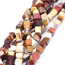 Natural Mookaite Beads Strands, Cube