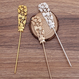 Iron Hair Stick Findings, with Alloy Vase