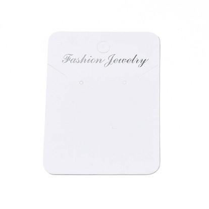 Cardboard Jewelry Display Cards, for Necklaces, Jewelry Hang Tags, Rectangle with Word Fashion Jewelry
