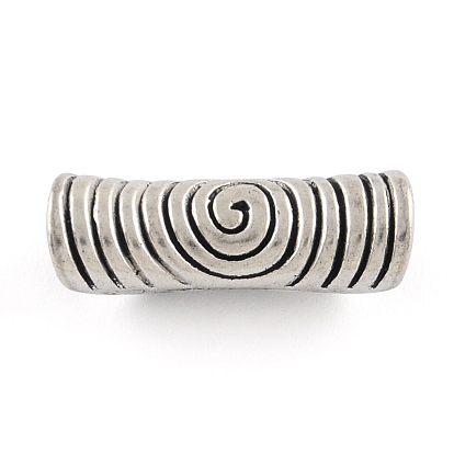 Tibetan Style Alloy Tube Beads, Cadmium Free & Lead Free, 29~30x10x9mm, Hole: 5mm, about 147pcs/1000g