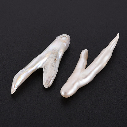 Natural Keshi Pearl Beads, Cultured Freshwater Pearl, No Hole/Undrilled, Chicken Feet