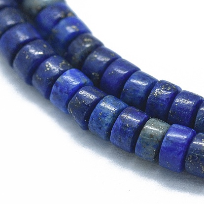 Lapis-lazuli, brins de perles naturels , teint, Plat rond / disque