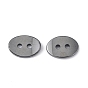 Non-Magnetic Hematite Buttons, Grade A, Oval, 14x10x2mm, Hole: 2mm