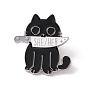 Кот с ножом эмалевая булавка, значок сплава слова для одежды рюкзака, платина