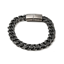 304 Stainless Steel Curb Chain Bracelet with Magnetic Clasp for Men Women