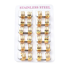 Массивные прямоугольные серьги-кольца из натуральных ракушек, 304 женские украшения из нержавеющей стали