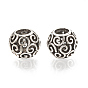 Alloy European Beads, Large Hole Beads, Hollow, Rondelle