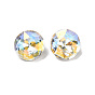 Cabujones de diamantes de imitación de vidrio estilo ab claro, puntiagudo espalda y dorso plateado, facetados, plano y redondo