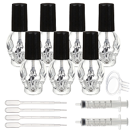 Наборы для бутылочек лака для ногтей, с прозрачным стеклянным лаком для ногтей пустая бутылка, пластиковая воронка, пипетки, шприц и шарики из 304 нержавеющей стали