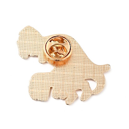Pin de esmalte de dinosaurio, insignia de aleación chapada en oro claro para ropa de mochila