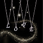 NBEADS Alphabet Pendants A-Z Letter Charms Platinum Plated Alloy Pendants for Necklace Bracelets Jewelry Making