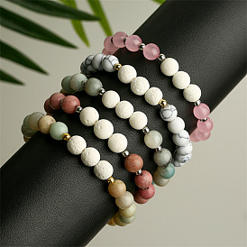 Natural Stone Bracelet with Emperor Stone, Powder Crystal and Blue Goldstone Beads
