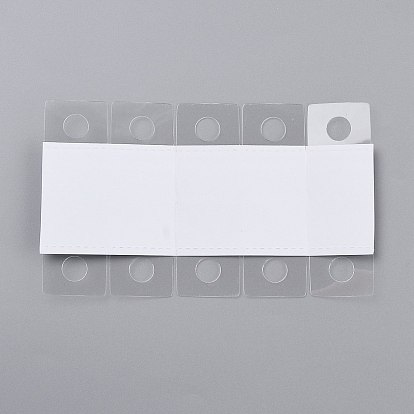 Pattes de suspension auto-adhésives en pvc transparent, avec trou de fente euro pliable, pour les onglets d'affichage de détail de magasin