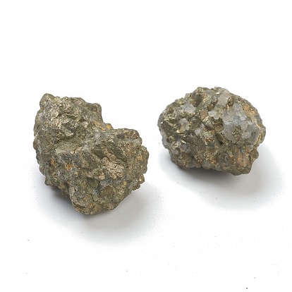 Rough Raw Natural Pyrite Beads, No Hole/Undrilled, Nuggets