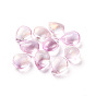 Transparent Glass Beads, with Glitter Powder, Dyed & Heated, Teardrop