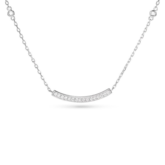Tinysand cz jewelry 925 collares colgantes de barra de zirconia cúbica de plata esterlina, 19 pulgada