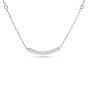 TINYSAND CZ Jewelry 925 Sterling Silver Cubic Zirconia Bar Pendant Necklaces, 19 inch