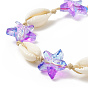 Bracelet de perles tressées en coquillage cauri naturel et étoile de mer en verre pour femme
