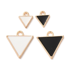Alloy Enamel Pendants, Light Gold, Triangle Charm