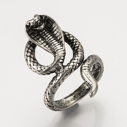 Bagues d'alliage, anneaux large bande, serpent