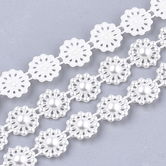 ABS plastique imitation perle garniture perlée guirlande brin, idéal pour le rideau de porte, matériel de bricolage de décoration de mariage, fleur