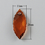 Transparent Acrylic Pendants, Faceted, Leaf, 26x11x5mm, Hole: 3mm