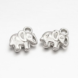 Encantos de elefante de plástico ccb, 11x12x3.5 mm, agujero: 2 mm