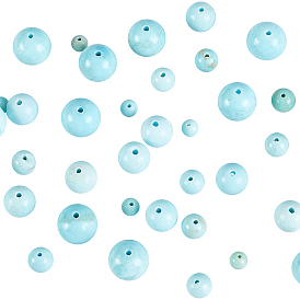 120Pcs 4 Style Natural Howlite Beads, Dyed & Heated, Round