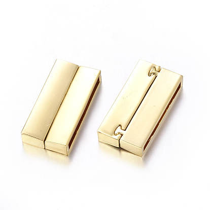 Alloy Magnetic Clasps, Rectangle, 37x19x7mm, Hole: 34x4mm