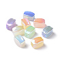 Luminous UV Plating Rainbow Iridescent Acrylic Beads, Glow in the Dark, Rectangle