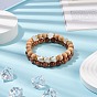 2 pcs 2 ensemble de bracelets de perles mala de style, cristal de quartz naturel et bois et perles dzi d'hématite synthétique bracelets extensibles pour femmes