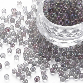 Bricolage 3 d art d'ongle de mini perles de verre de décoration, minuscules perles de clou de caviar, de couleur plaquée ab , ronde
