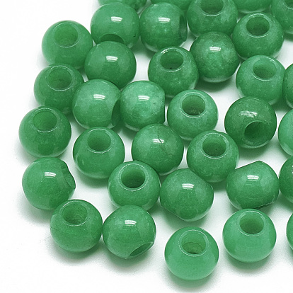 Perles de jade malaisie naturel teints, Perles avec un grand trou   , rondelle