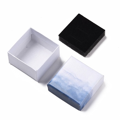 Gradient Color Cardboard Gift Boxes, with Sponge Inside, Square