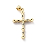 Eco-friendly Brass Micro Pave Cubic Zirconia Pendants, Long-Lasting Plated, Real 18K Gold Plated, Cadmium Free & Lead Free, Cross