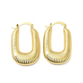 Brass Rectangle Hoop Earrings for Women, Lead Free & Cadmium Free