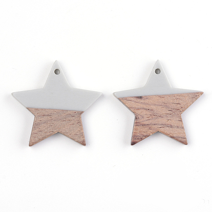 Resin & Walnut Wood Pendants, Star
