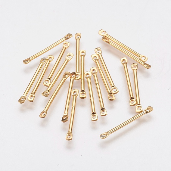 Brass Links, Long-Lasting Plated, Bar, Real 18K Gold Plated
