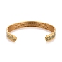 Wave Pattern 304 Stainless Steel Open Cuff Bangle, Inspirational Word Bangle for Valentine's Day