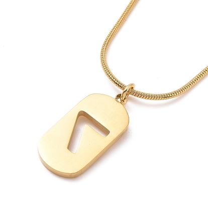 Ovale avec chiffre 7 collier pendentif, placage ionique (ip) 304 bijoux en acier inoxydable pour femmes