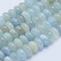 Natural Aquamarine Beads Strands, Rondelle